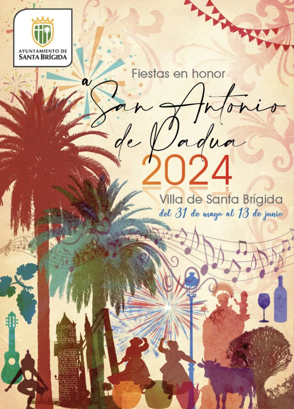 Programa de las Fiestas de San Antonio de Padua 2024 en la Villa de Santa Brígida del 31 de mayo al 13 de junio