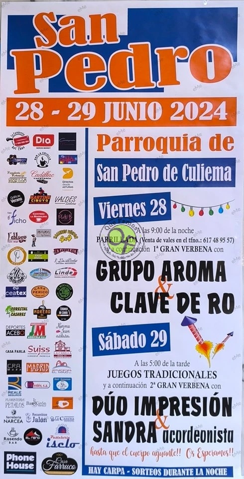 Fiesta de San Pedro de Culiema en Cangas del Narcea 2024. Programación con fechas y horarios de las fiestas.