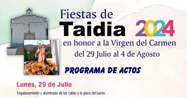 Programa Taidia, San Bartolomé de Tirajana, Virgen del Carmen 2024 del 29 de Julio al 4 de Agosto