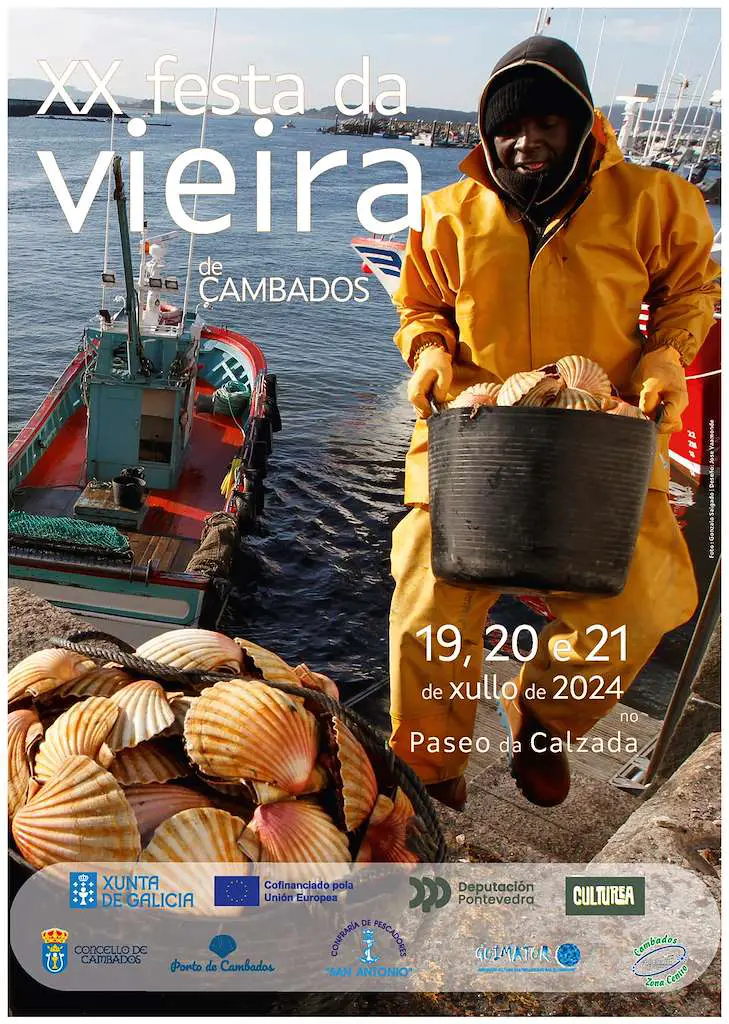 Fiesta de la Vieira de Cambados 2024. El programa de eventos y actividades se desarrollará los días 19, 20 y 21 de julio