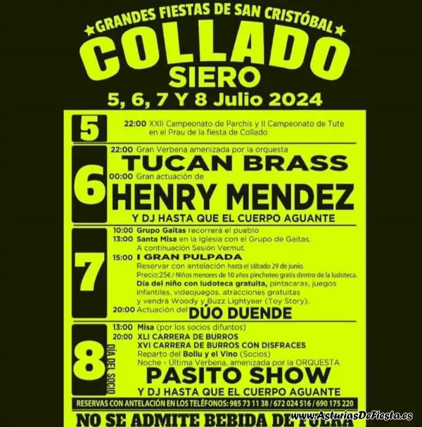 Cartel Fiesta de San Cristobal en Collado 2024