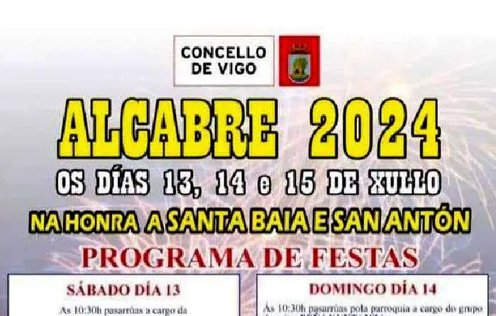 Programa de Actividades de las Fiestas de Santa Baia e San Antón de Alcabre 2024