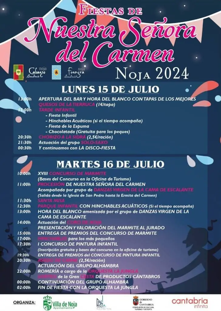 Las Fiestas del Carmen en Noja son uno de los eventos más esperados del verano en esta pintoresca localidad cántabra