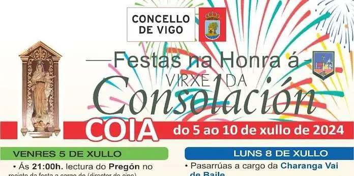 Actividades Diarias y Fuegos Artificiales en las Fiestas de Coia en Vigo 2024