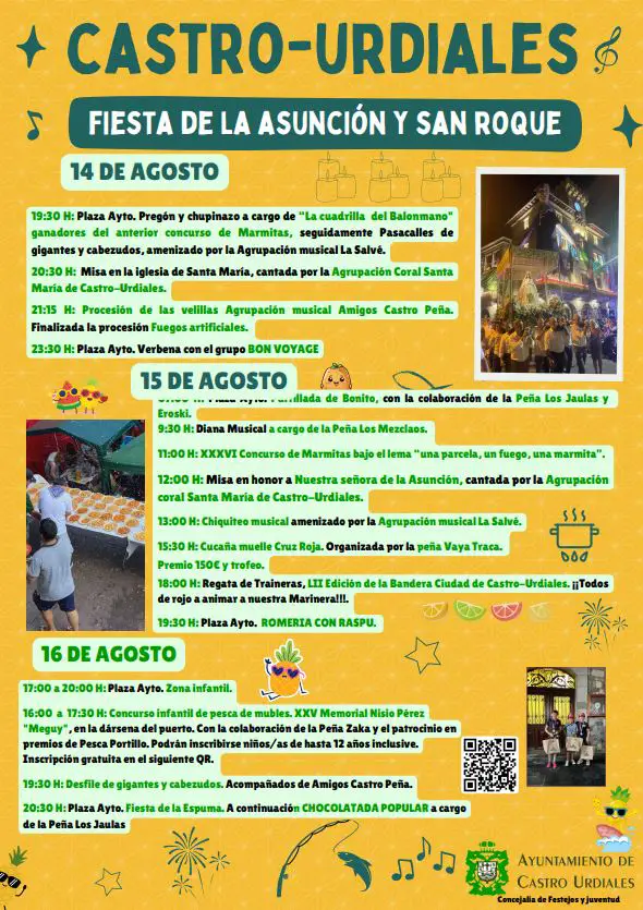 Programa Fiestas de la Asunción y San Roque en Castro Urdiales 2024