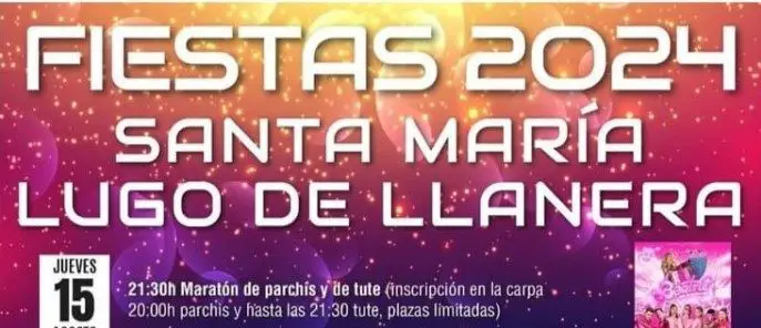 Cartel y programa de la Fiesta de Santa María de Lugo de Llanera 2024