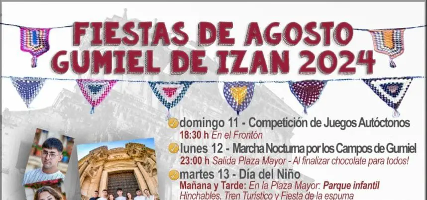 Información sobre los eventos de las Fiestas de Agosto en Gumiel de Izán 2024